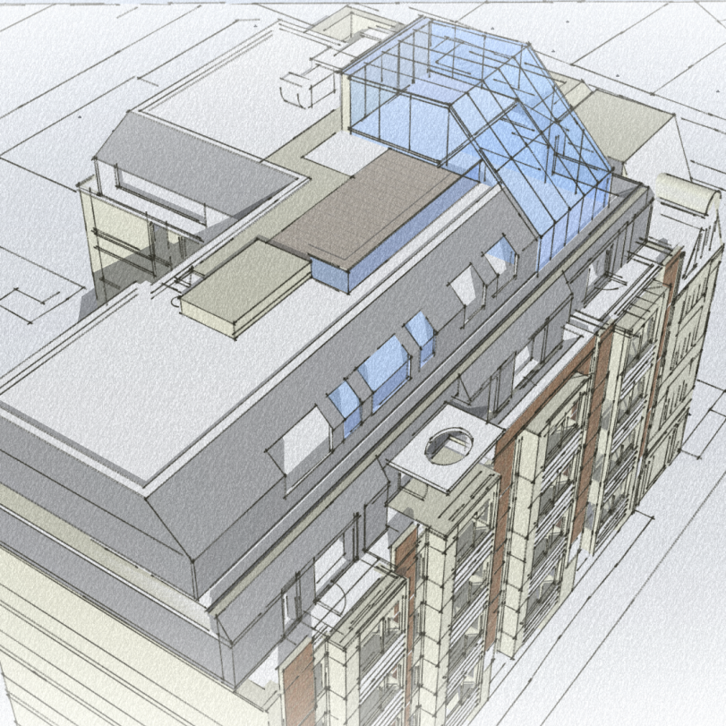 Commercial Glazed Roof Extension Commercial Glazed Roof Extension proposal perspective